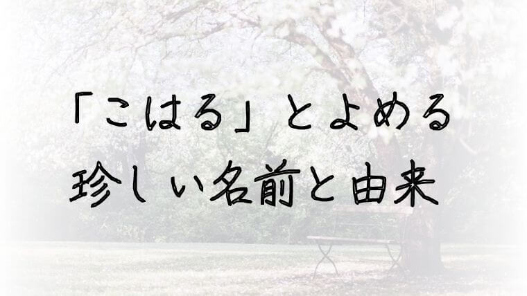 こはる 男の子女の子の実名33例 5万人に聞いた名づけ体験談や珍しい名前も 赤ちゃんの名づけお役だちサイト